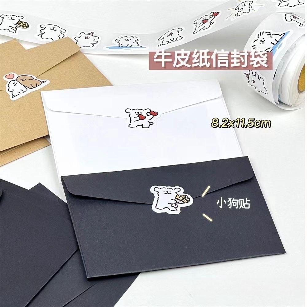 現貨✨【「信封袋」出卡超有質感！牛皮紙信封袋】 黑/白/牛皮 6.8x10.4cm