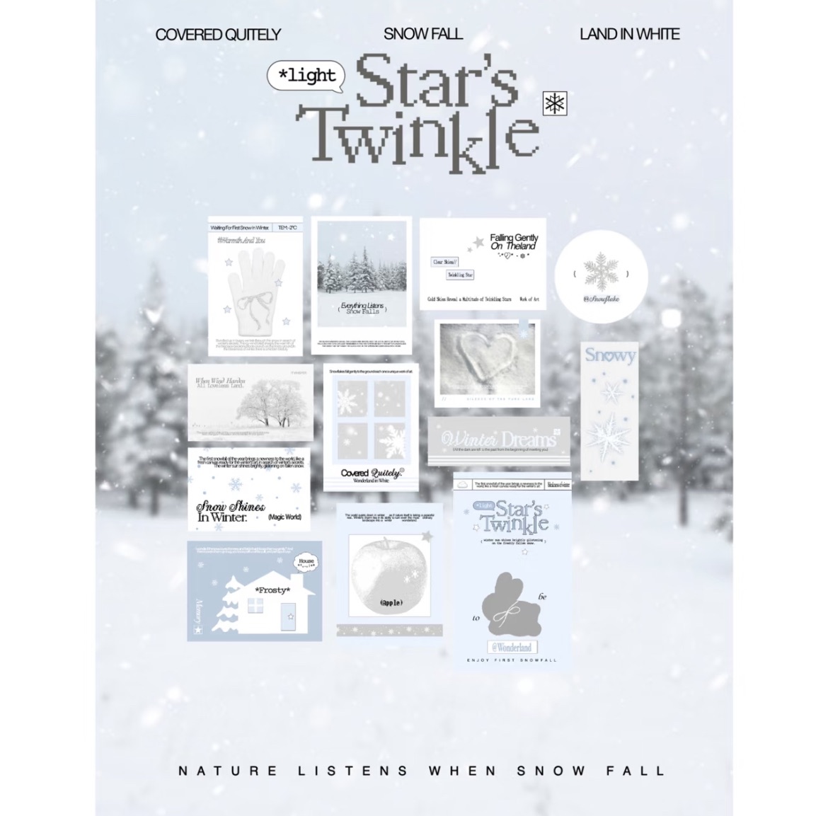 現貨出清價⚠️【 文創Set •《夢幻雪季》】冰雪藍灰Set