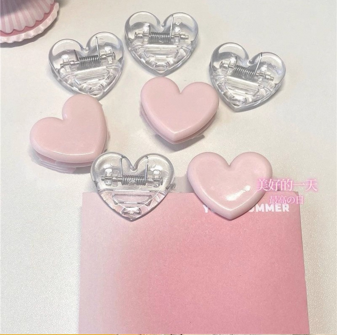現貨✨ PP愛心夾 粉色/透明
