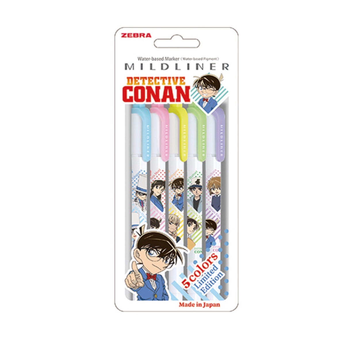 限定版名偵探柯南 日本 ZEBRA 斑馬 MILDLINER 柔色系雙頭螢光筆 柯南