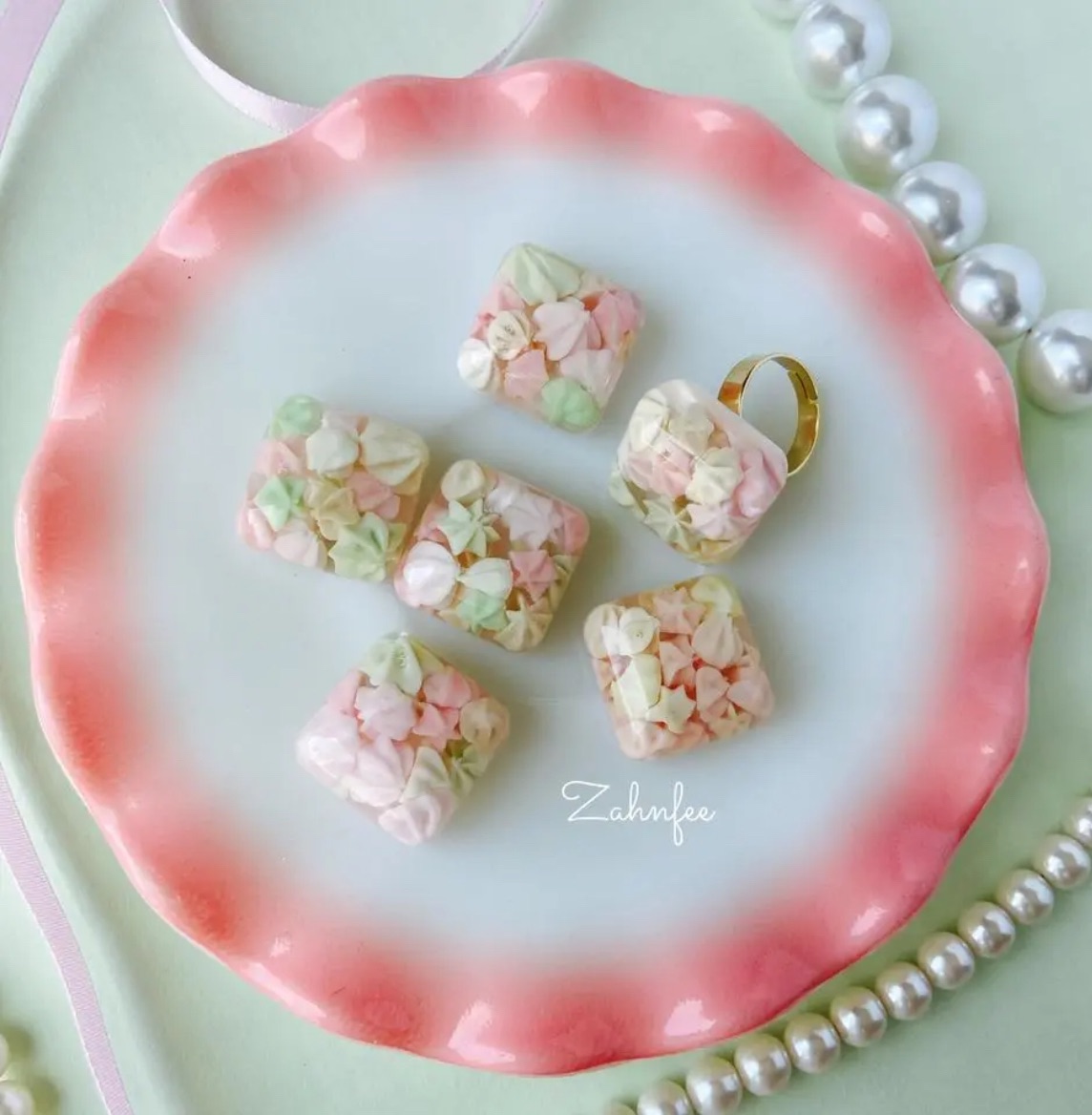 🍬粉彩彩色糖戒指💍