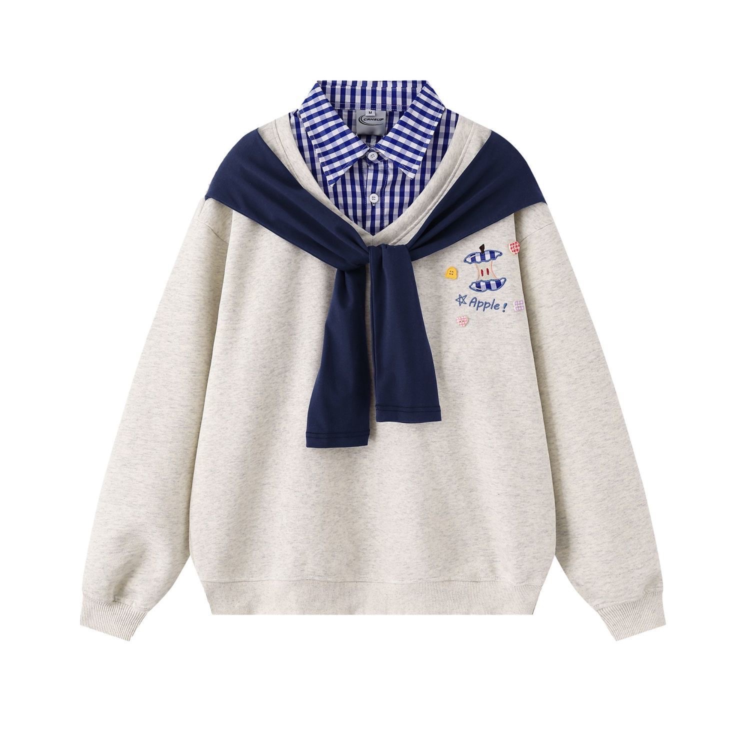 兼具可愛與休閒✨蘋果核披肩假兩件