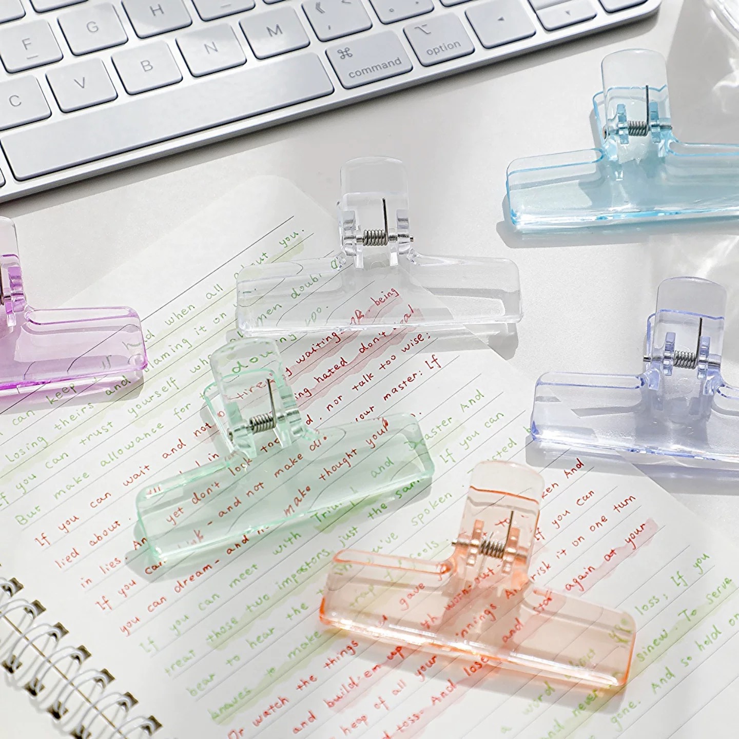 冰透彩色壓克力夾子 空氣感透明文件夾 清透果凍色簡約試卷夾 多功能收納夾