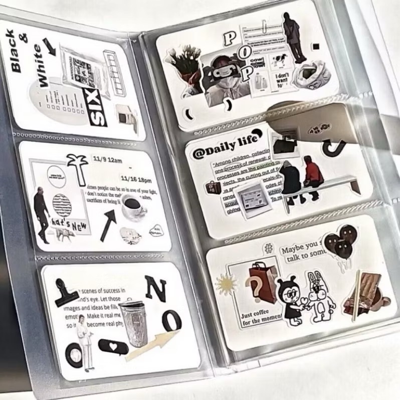 透明磨砂拍立得收納冊 120卡位偶像小卡收集冊 無印簡約霧面卡扣相冊 質感信用卡會員卡收納 卡套