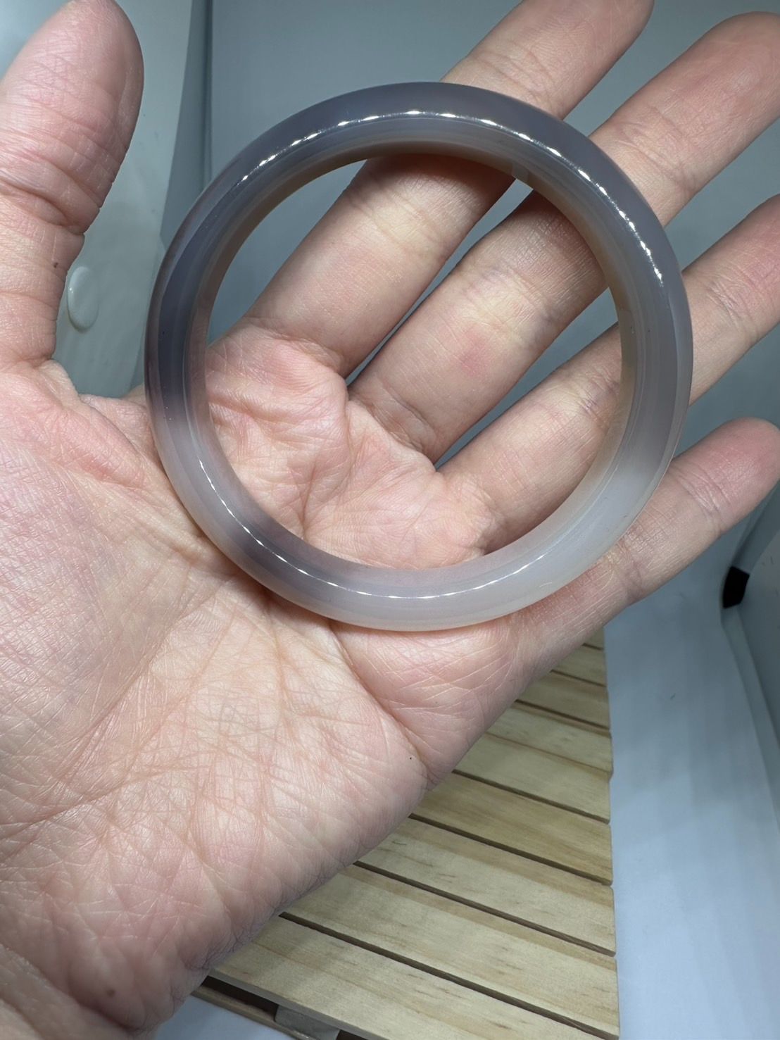 灰色半山水瑪瑙手鐲