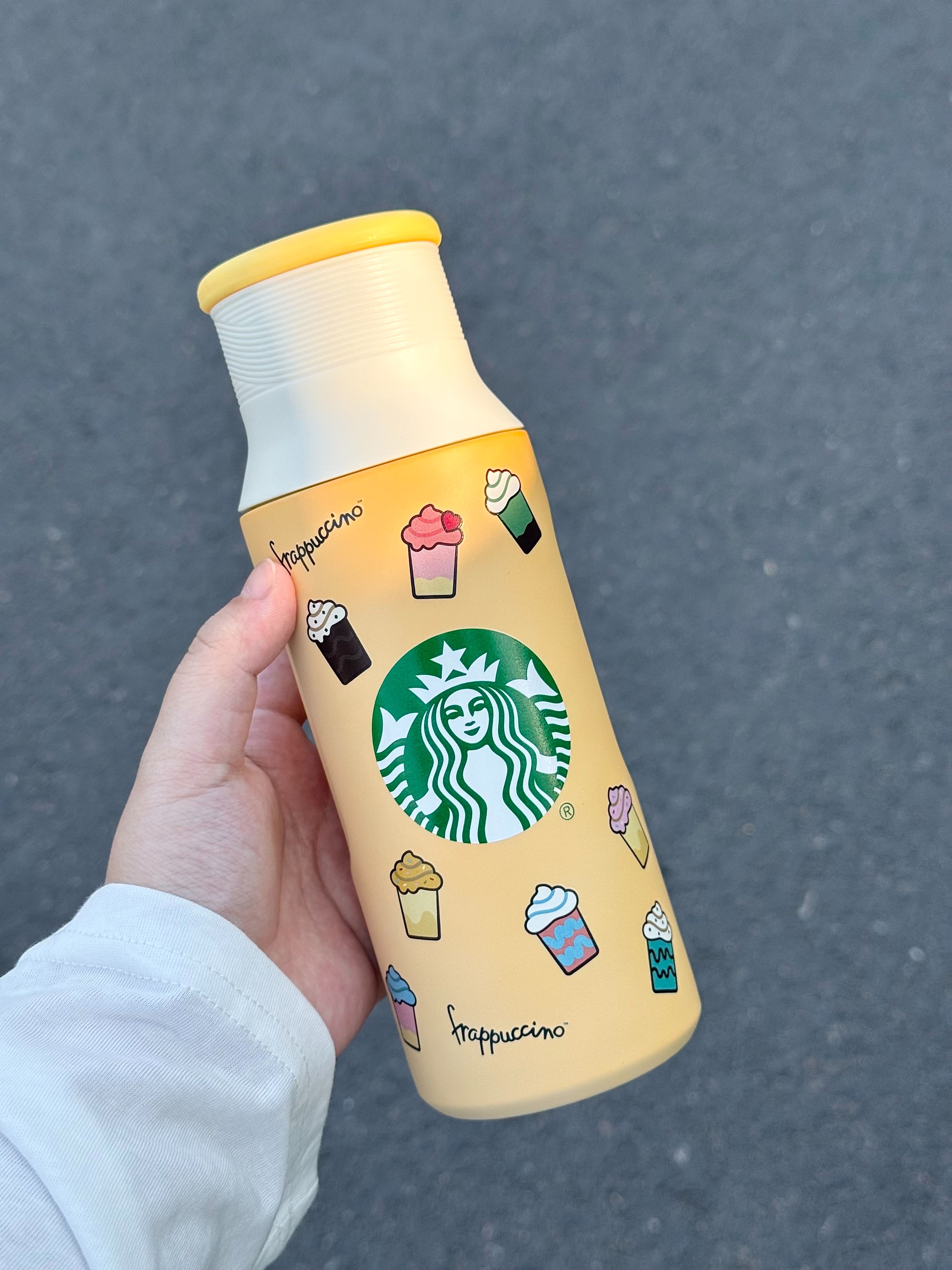 ＜預購＞星巴克  變色不銹鋼 芒果黃隨身杯 手提杯