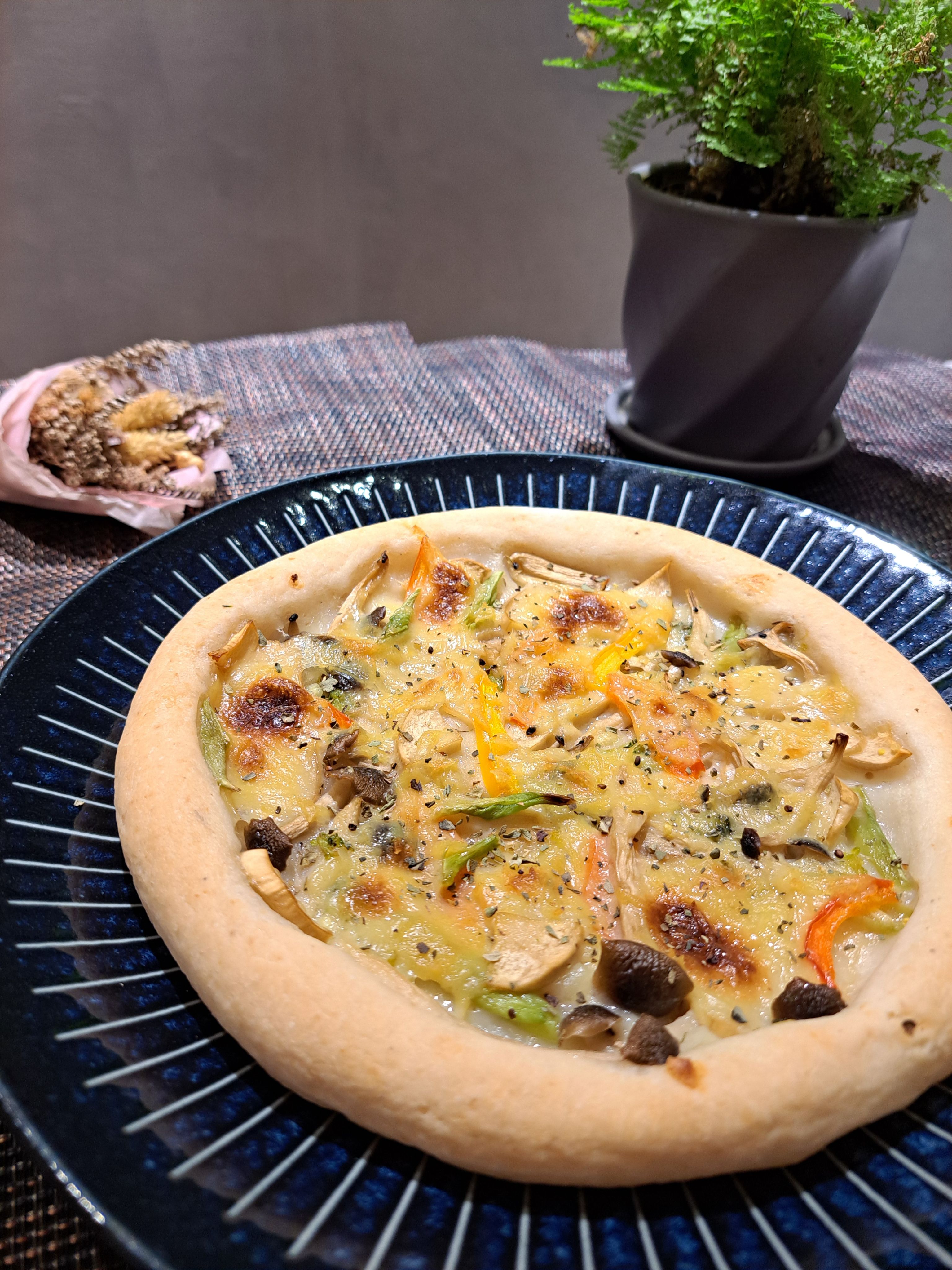 香料野菇無麩質米披薩