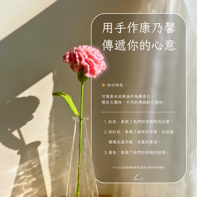 康乃馨鉤針花｜母親節首選客製化禮物
