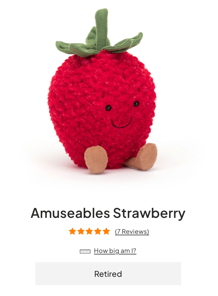 （已退休！）🍓Jellycat趣味草莓🍓