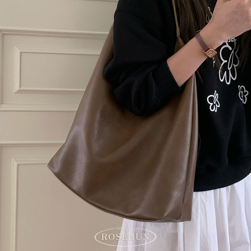 韓系大容量油蠟長形單肩包【售完絕版】