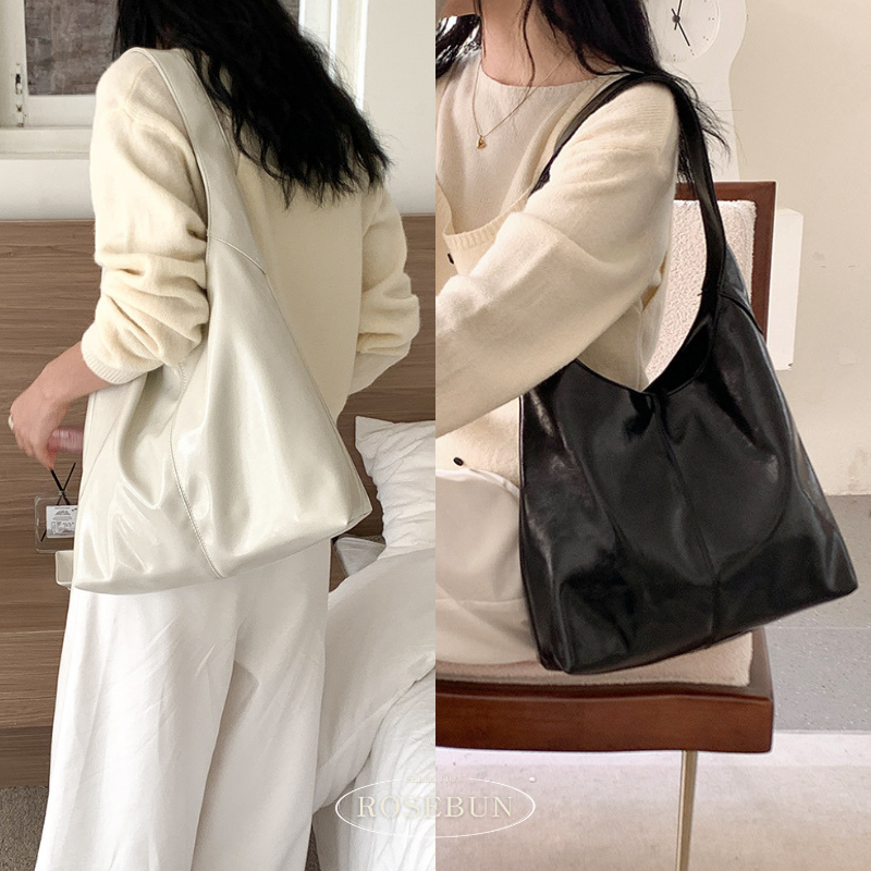 亮面柔軟環釦單肩包