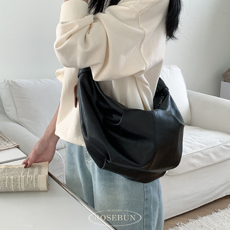 復古油蠟扭結牛角包