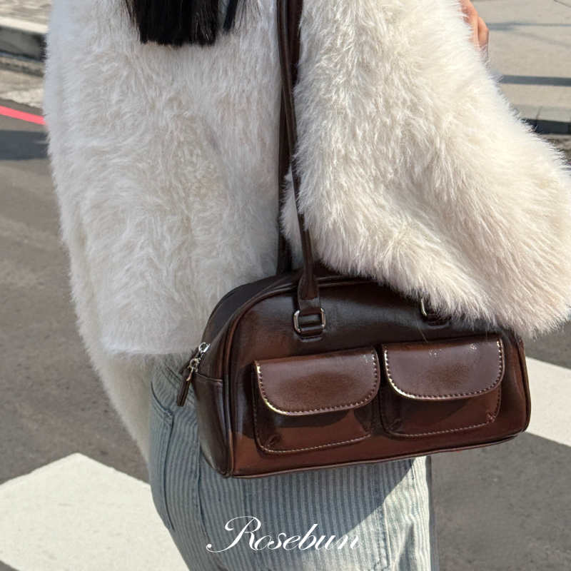 熱銷400+!韓系雙口袋單肩包