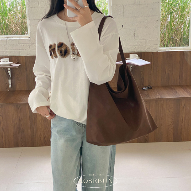 韓系大容量尼龍垂墜托特包