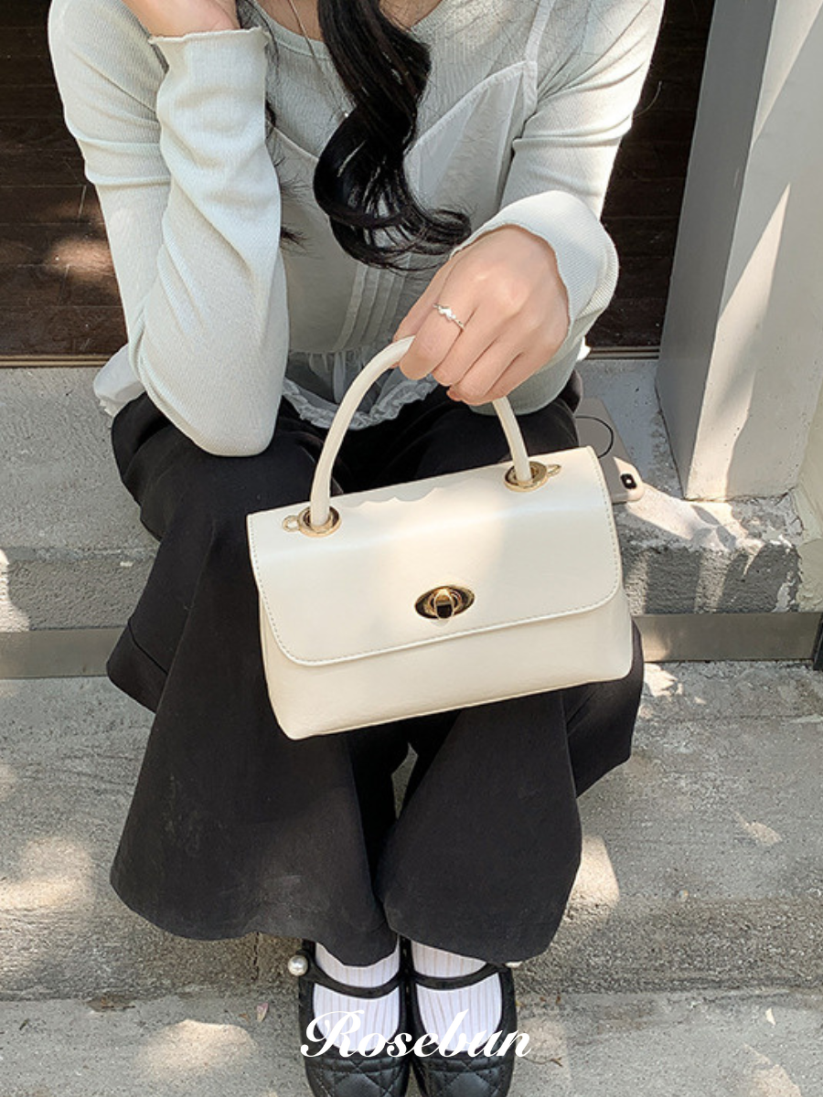 韓系復古手提小方包