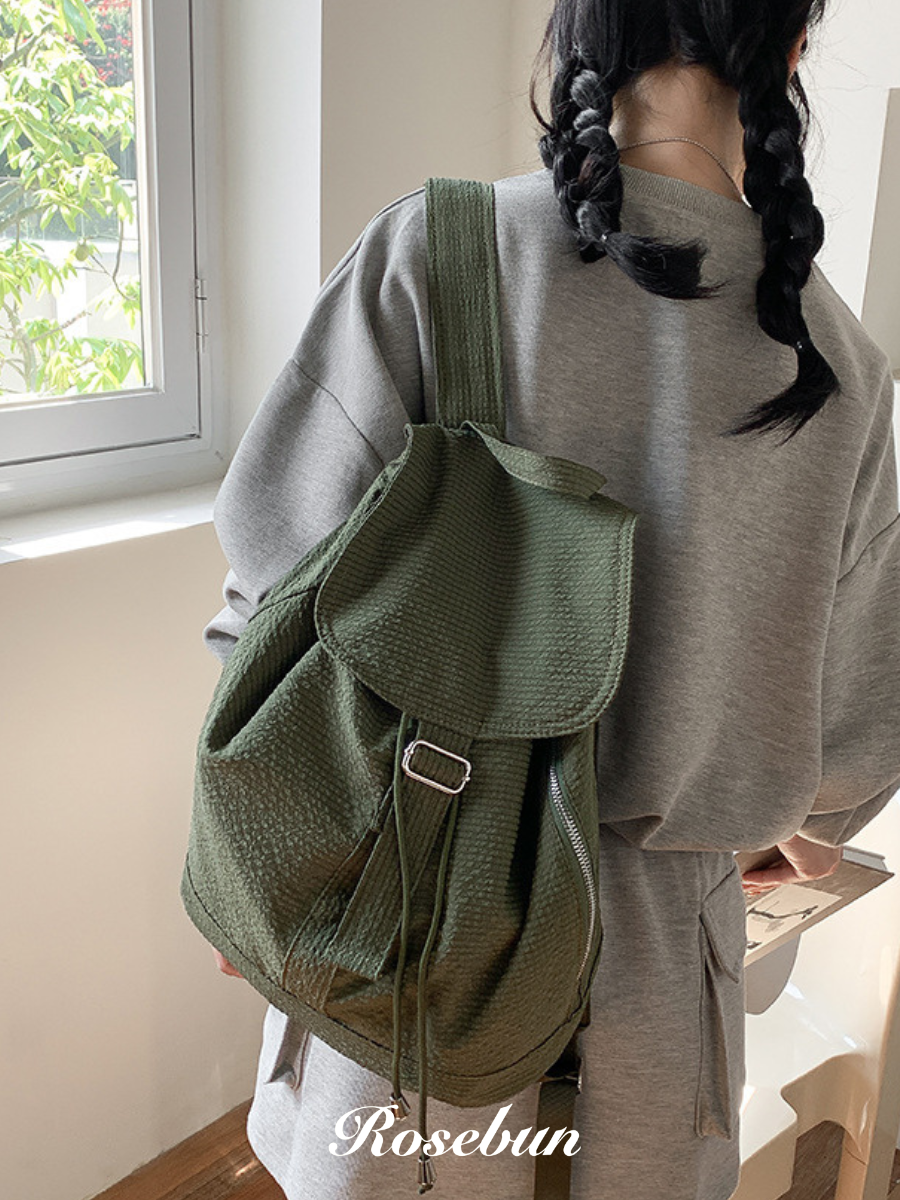 𝑹𝒐𝒔𝒆𝒃𝒖𝒏.現貨免運 質感壓紋尼龍後背包  尼龍包 出遊包包 大容量包包