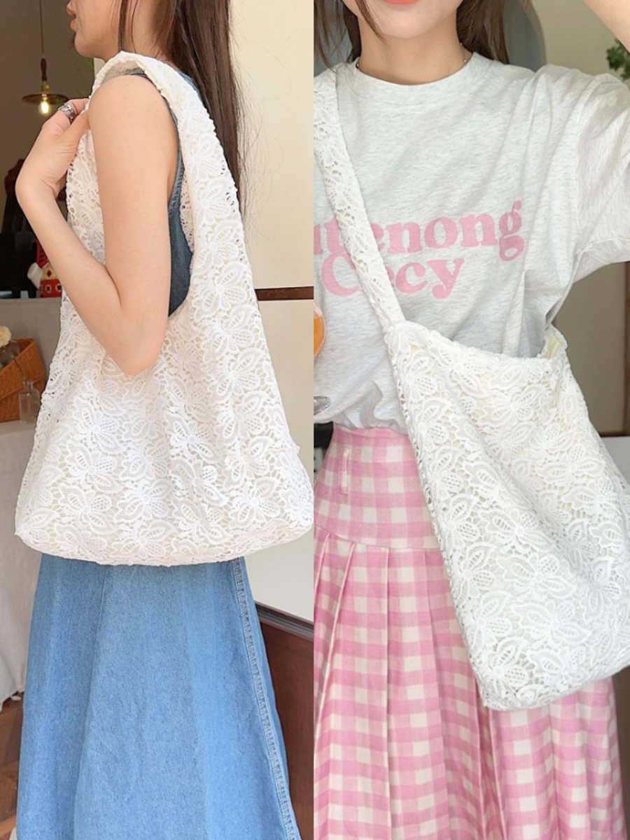 𝑳𝒂 𝑫𝒆𝒏𝒕𝒆𝒍𝒍𝒆 夏日蕾絲輕語帆布包