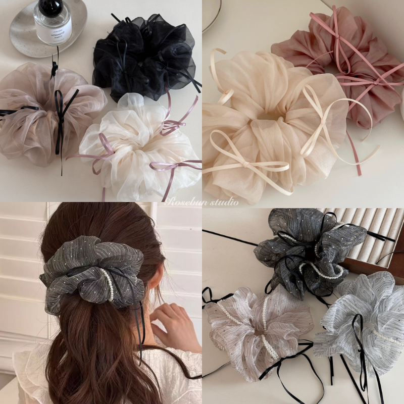法式芭蕾髮圈 網紗髮圈 蝴蝶結髮圈 珍珠髮圈