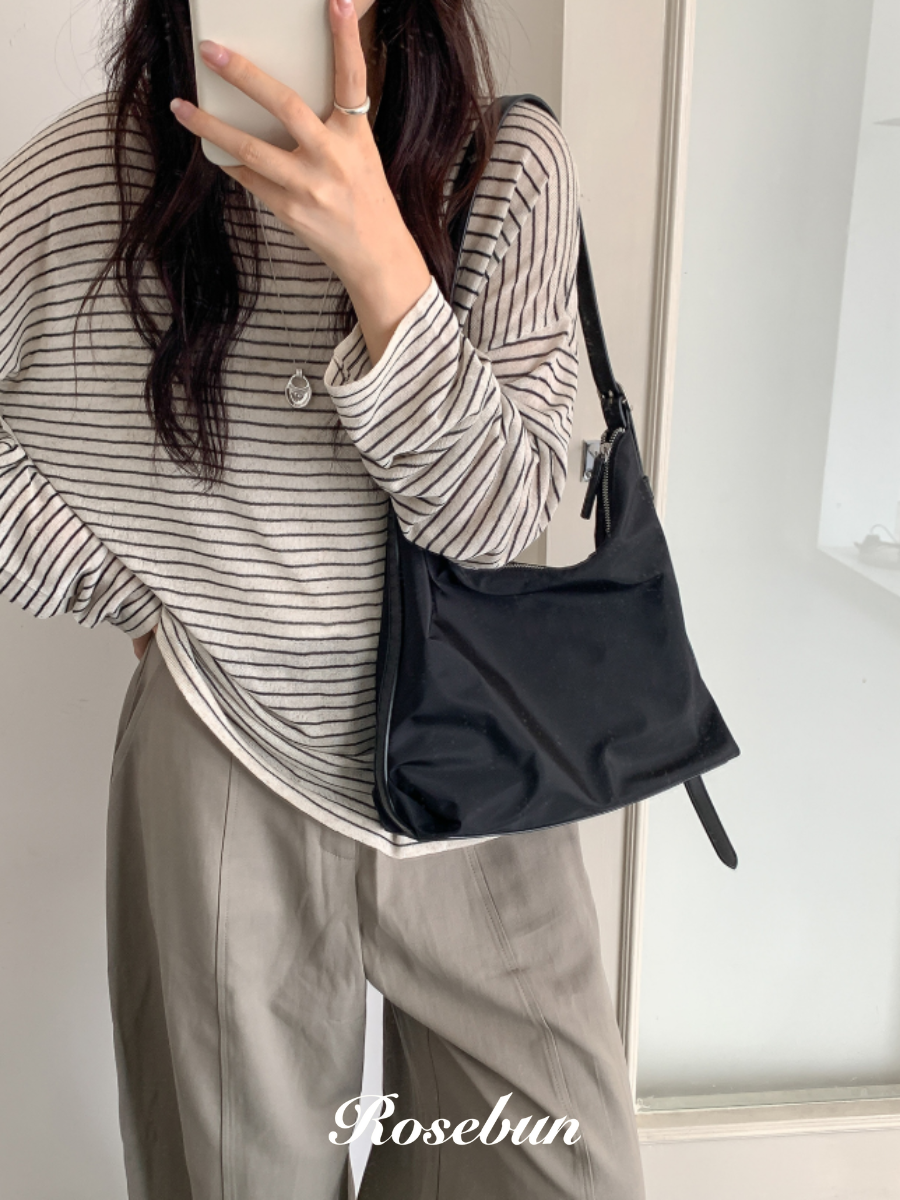 簡約尼龍垂墜托特包 兩用包