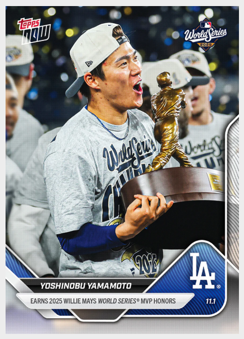 【現貨】Yoshinobu Yamamoto - 2025 MLB Topps NOW 冠軍MVP