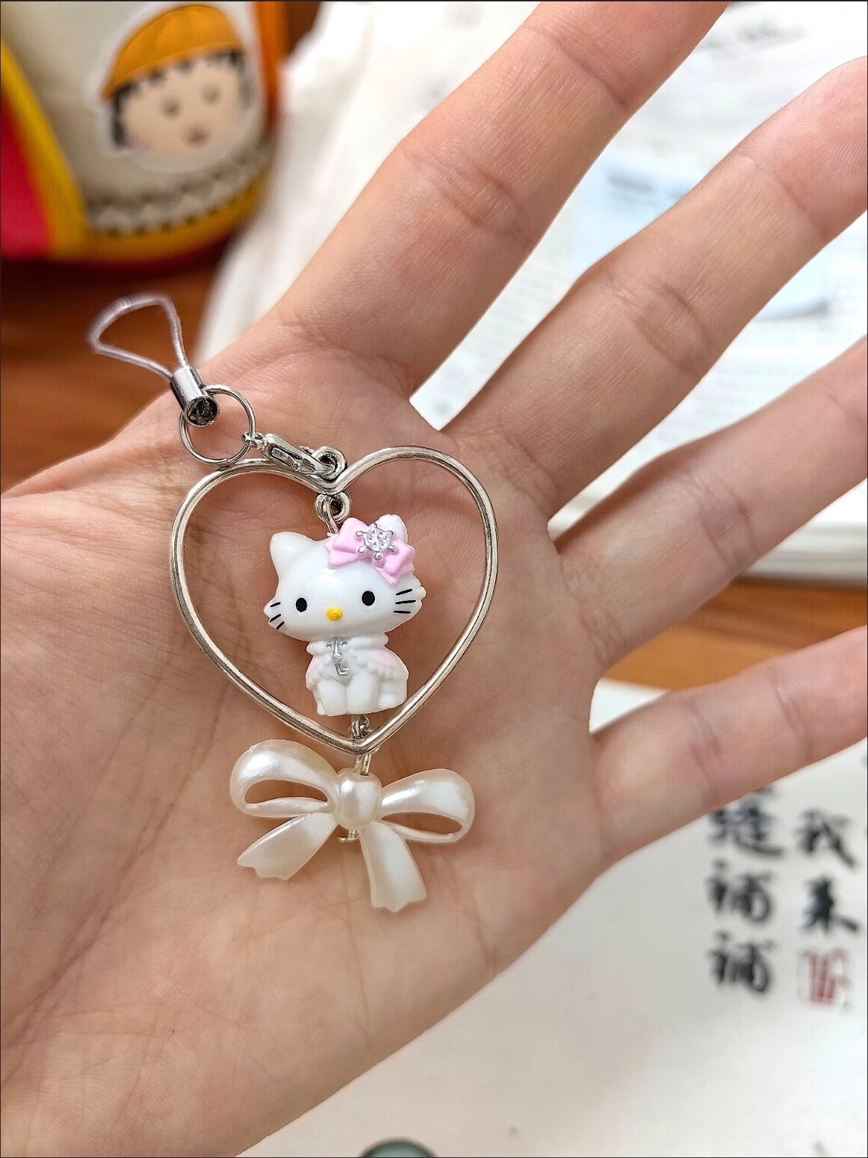 愛心kitty吊飾