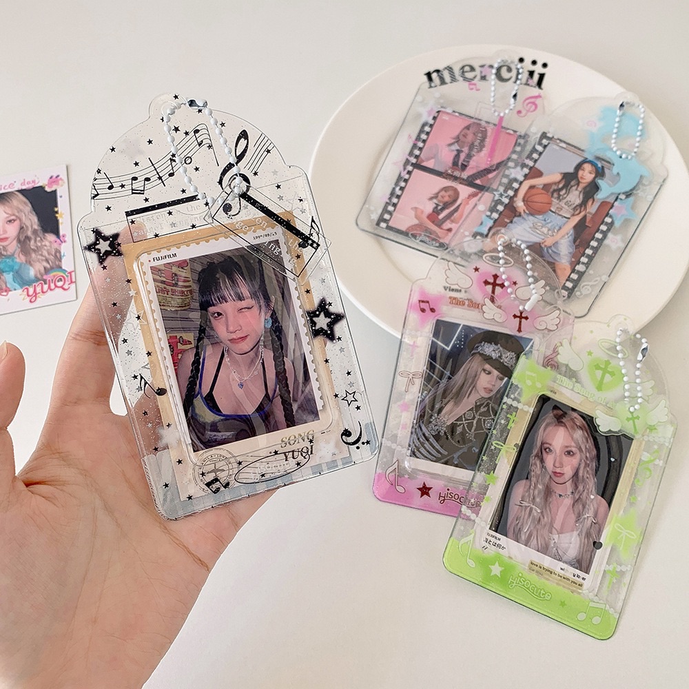 音符翅膀透明閃卡套