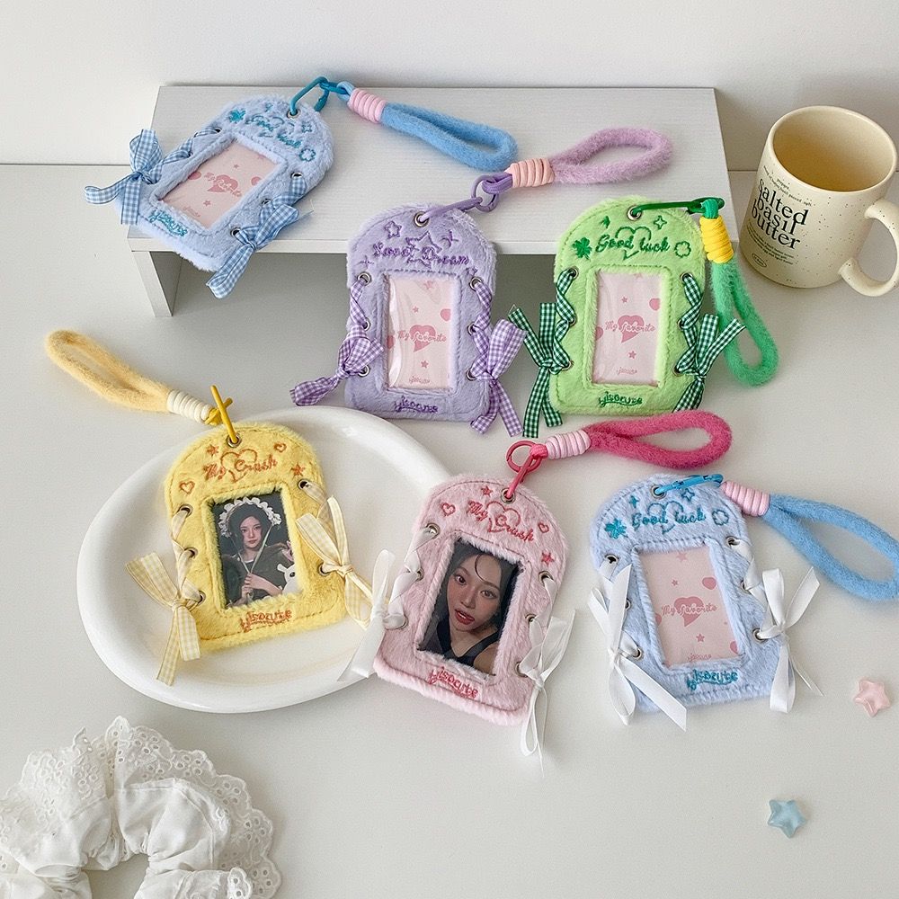 芭蕾風絲帶毛茸茸卡套