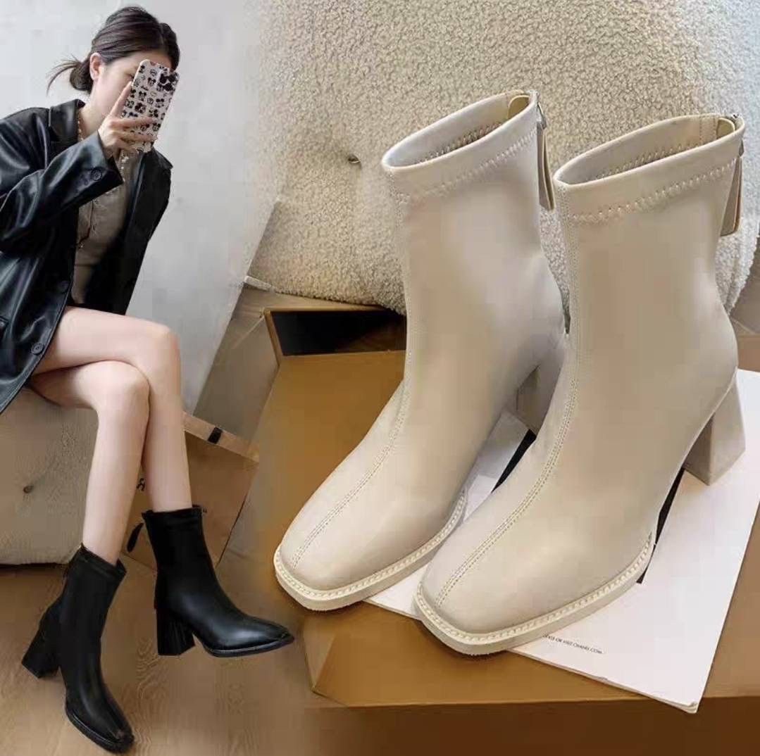 ☺氣質高筒高跟短靴☺原價1280