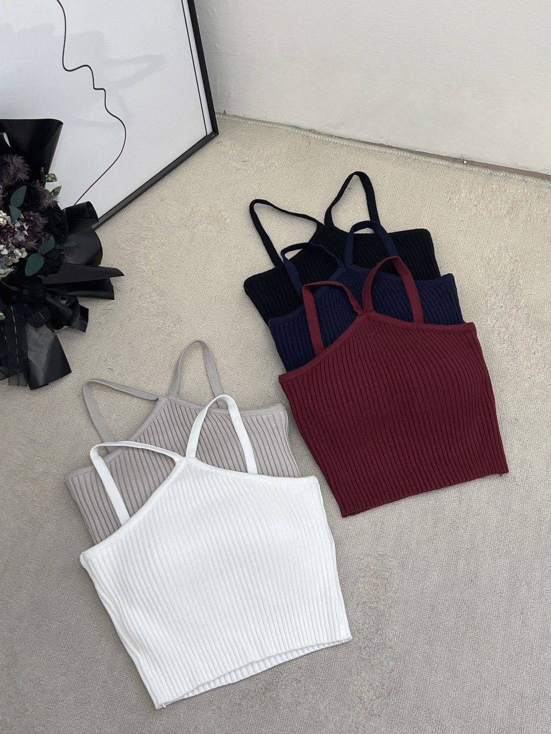 交叉掛脖針織罩杯背心🔥