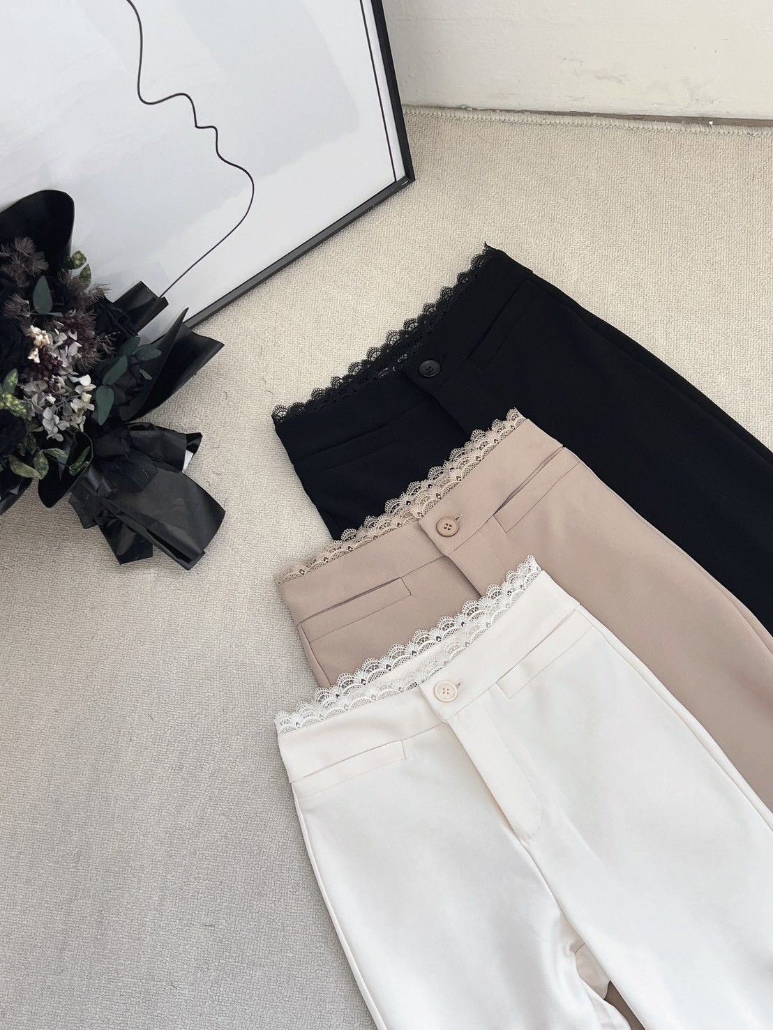蕾絲西裝喇叭褲 逆天長腿🤍