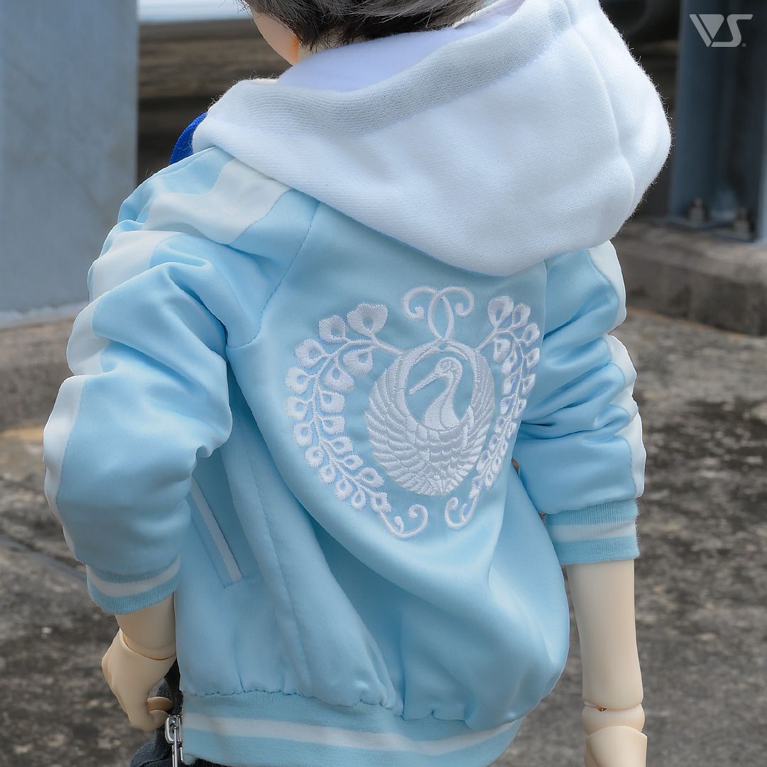 刺繡棒球外套（水色· 蝴蝶和仙鶴）