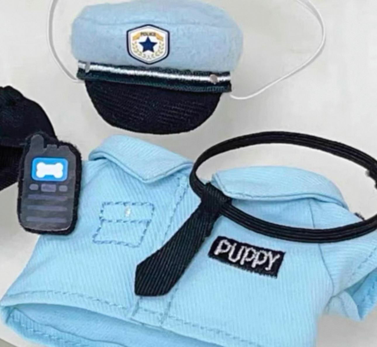 10cm小警服套裝 衣服帽子手機