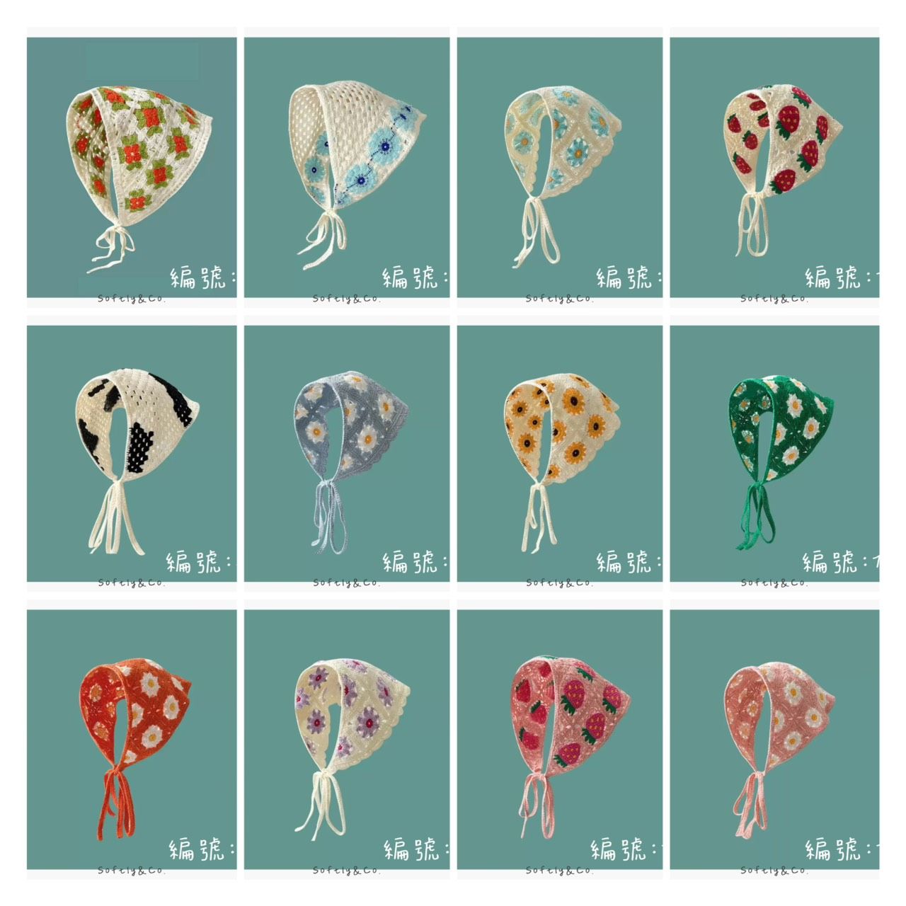 ■加價購! 限時特價29■日系可愛綁帶勾花頭巾（現貨）