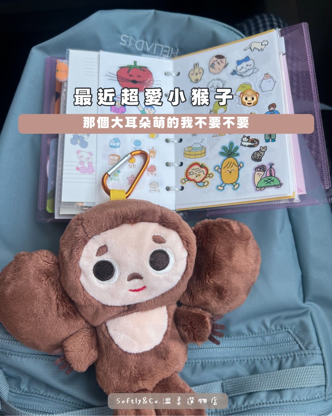 ■正版授權■可愛大耳猴查布毛絨零錢收納包（現貨）