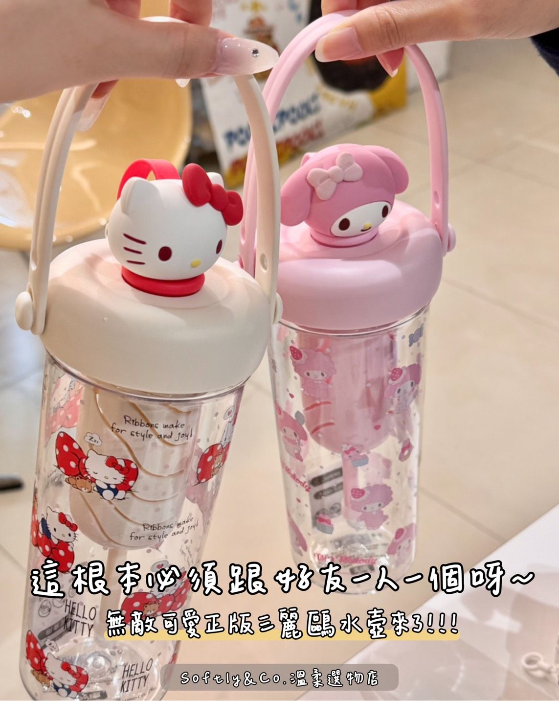 ■正版授權■可手提三麗鷗立體大頭造型冷水壺（預購）