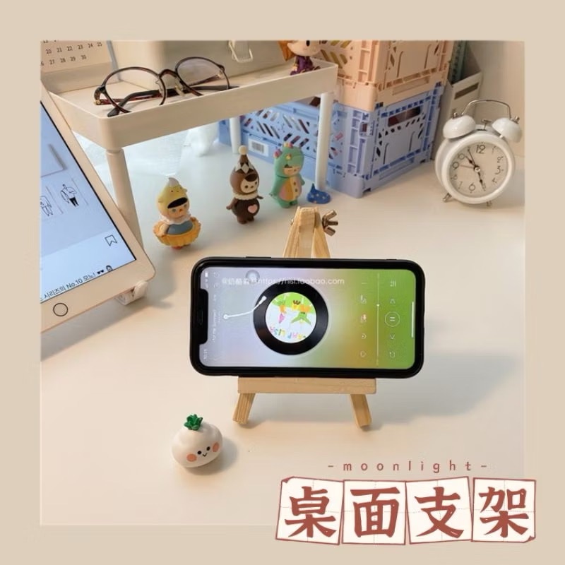 ins木質手機支架 木頭桌面支架 三角簡易支架 迷你懶人手機支架 名片架 展示架 小畫架