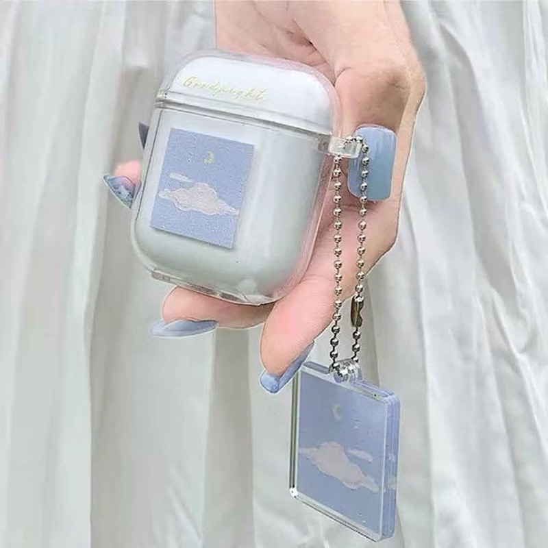 ins小眾復古油畫airpods保護套 月亮雲彩☁️質感耳機殼 1/2代 3代 pro 無線耳機