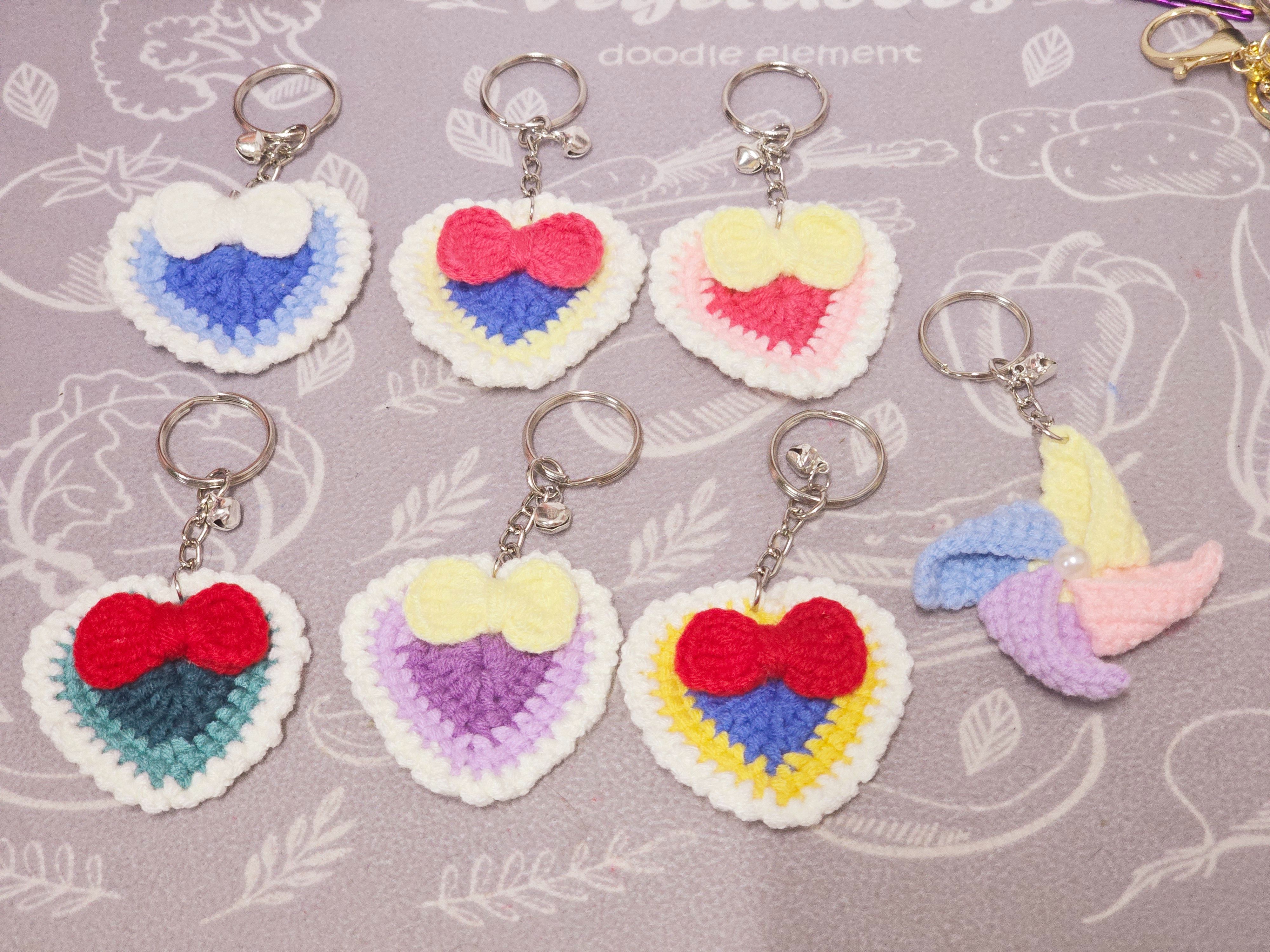 迪士尼色系愛心鑰匙圈（單面）