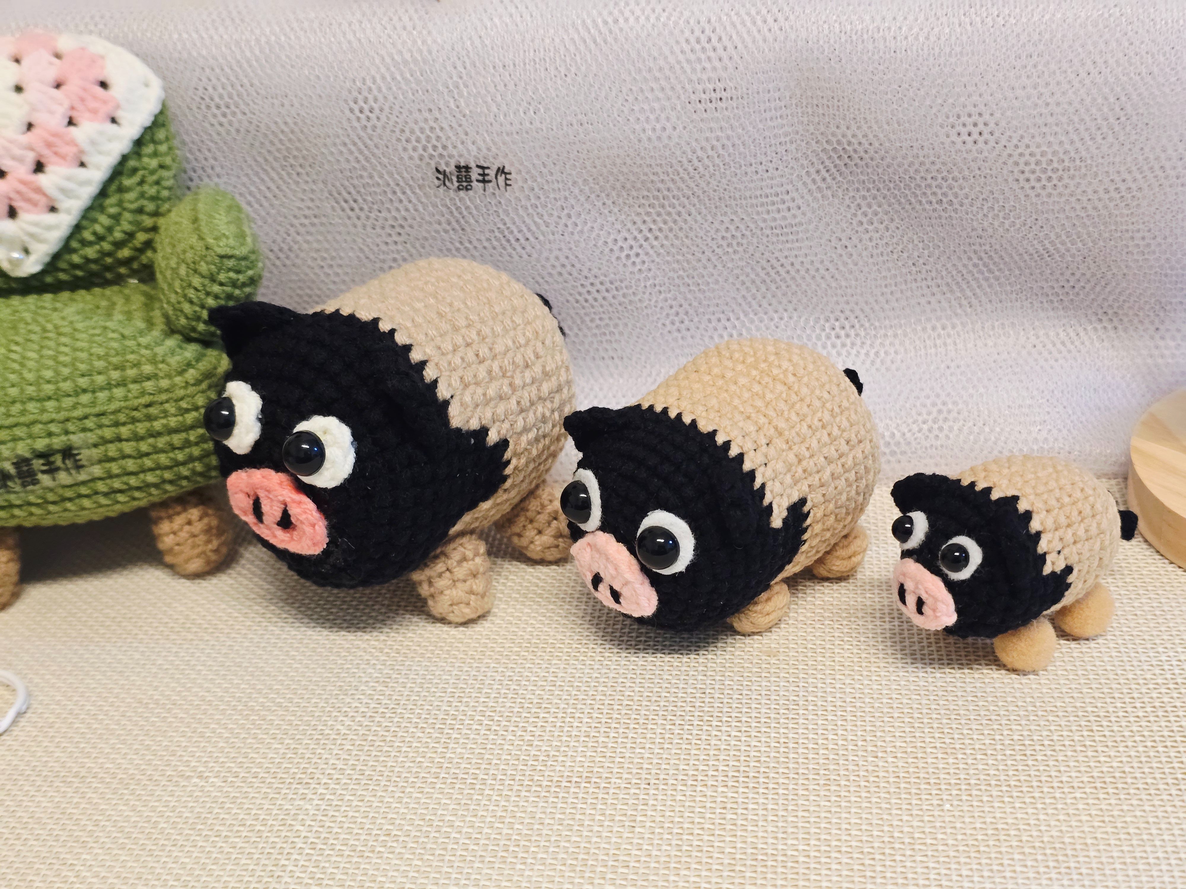 逐玉小豬鈎織鑰匙圈