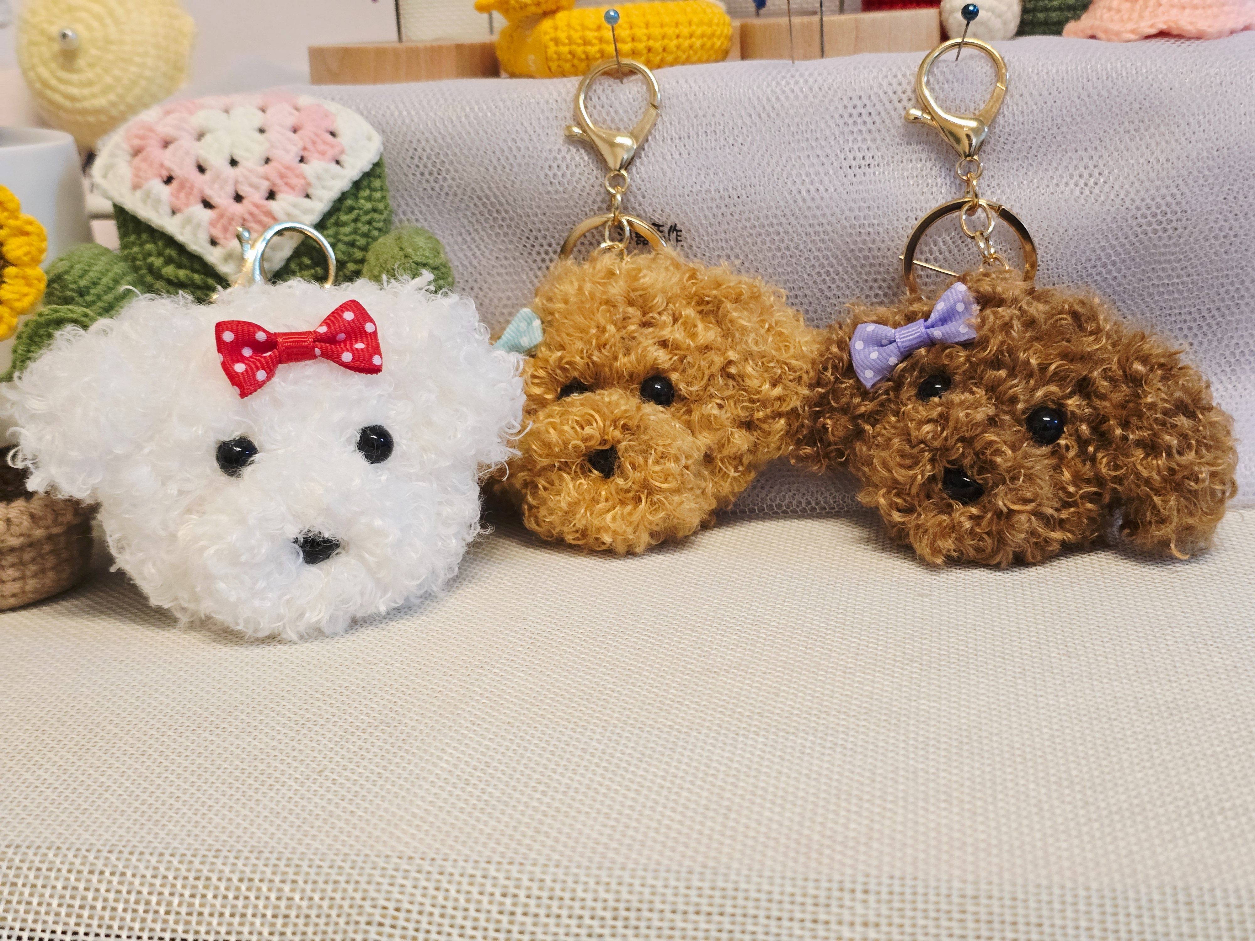 捲捲毛狗狗鑰匙圈