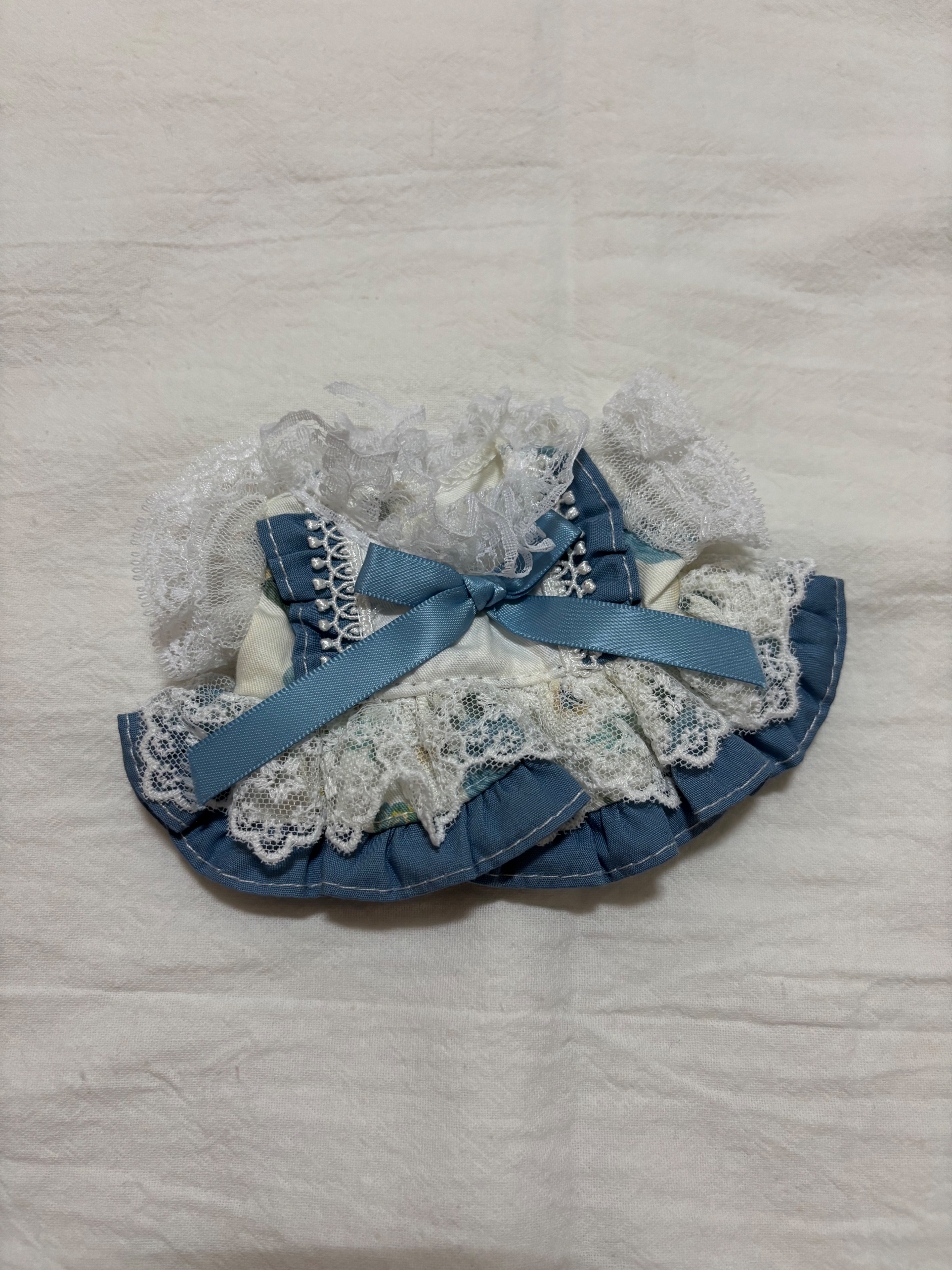 【15公分娃衣】淘寶Xmya藍色碎花小洋裝