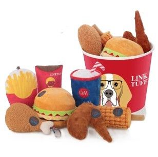 Charming Pet 快樂狗狗的歡樂全家餐 絨毛發聲玩具組 LINK TUFF