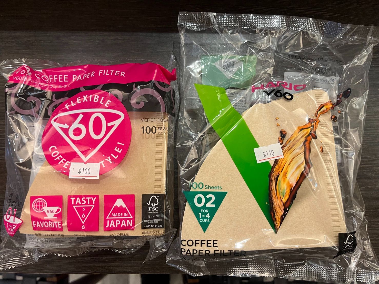咖啡濾紙｜HARIO V60｜無漂白｜100張