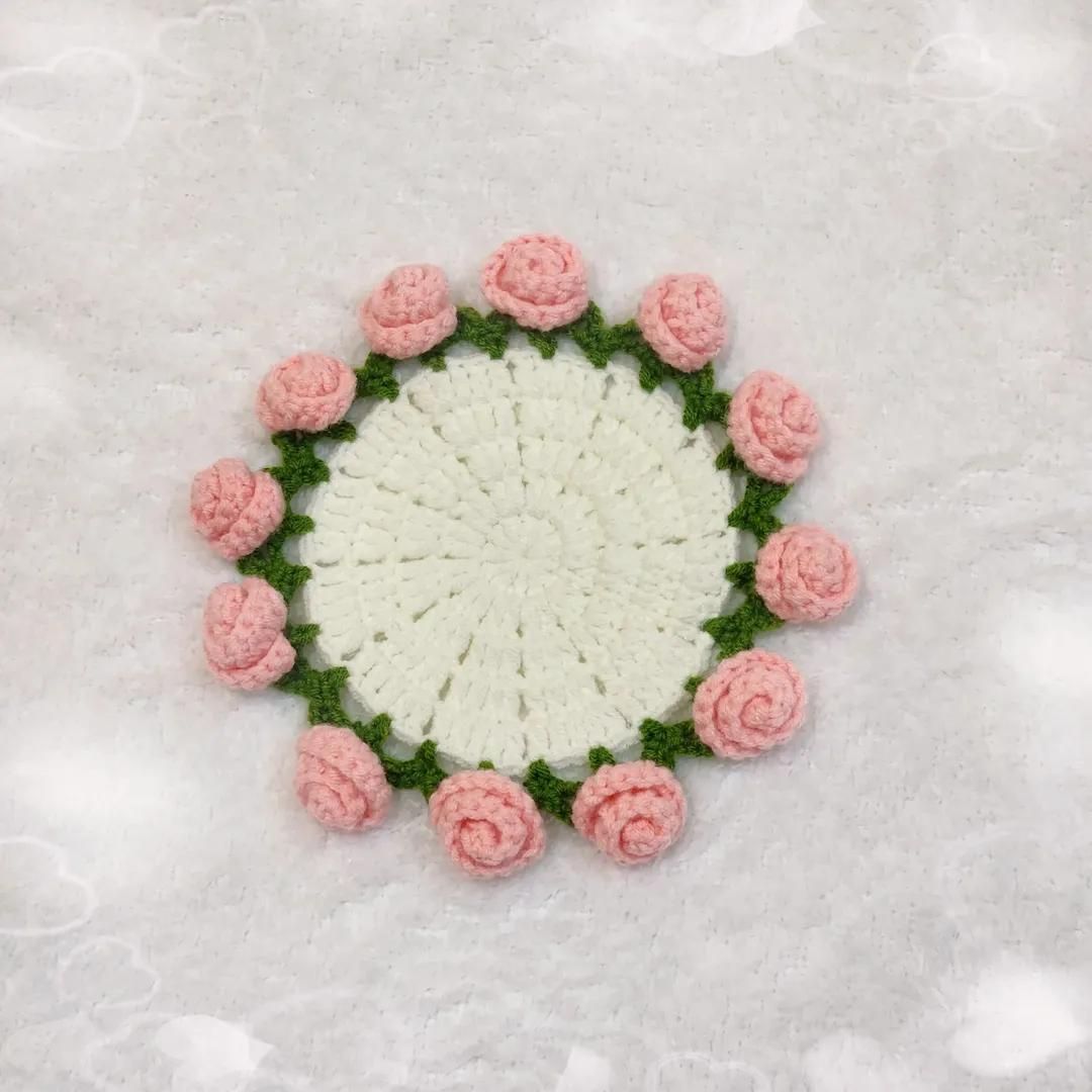 玫瑰花杯墊