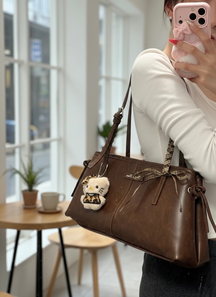 秋冬大容量復古腋下包（追蹤IG贈吊飾）