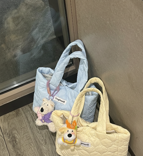 馬卡龍手拎泡芙棉包（追蹤 IG贈狗狗吊飾）