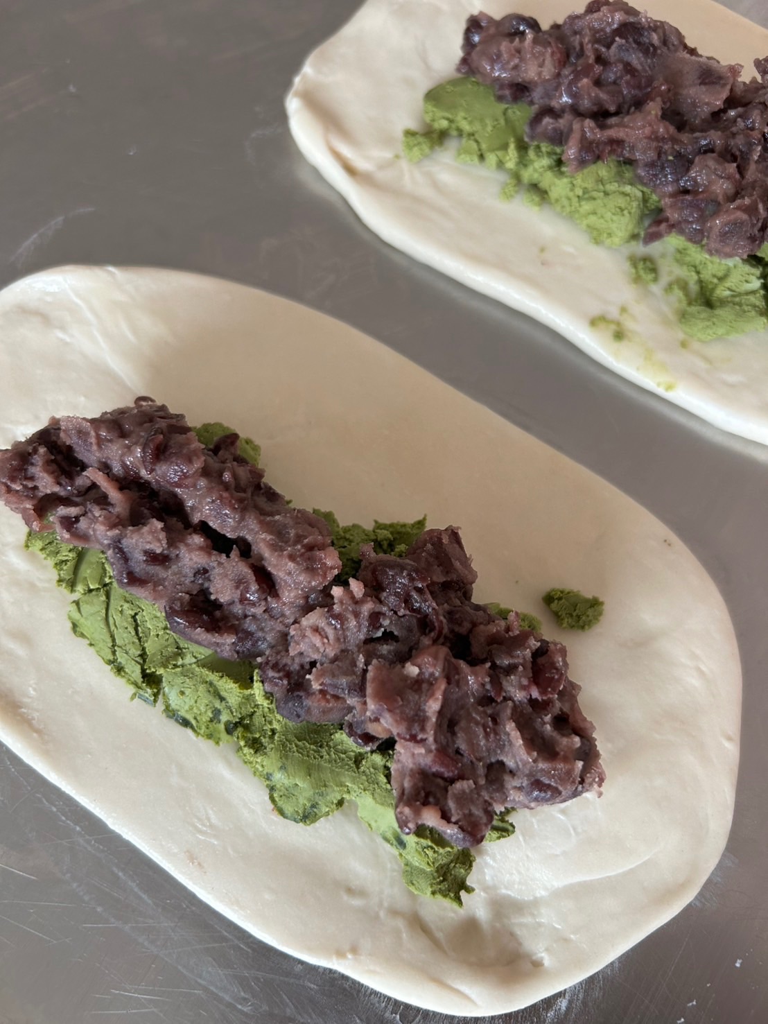 紅豆抹茶乳酪貝果