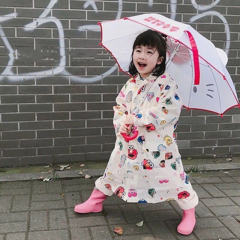 現貨▪親子款 芝麻街輕量型雨衣（04117）▪（米黃）