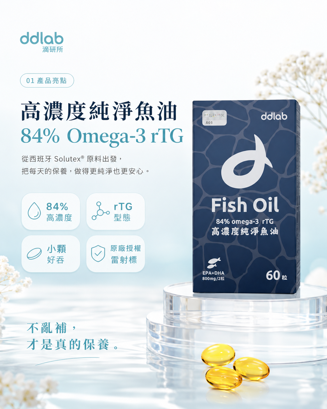 （現貨/點擊看詳細資訊）高濃度純淨魚油（60粒/盒）