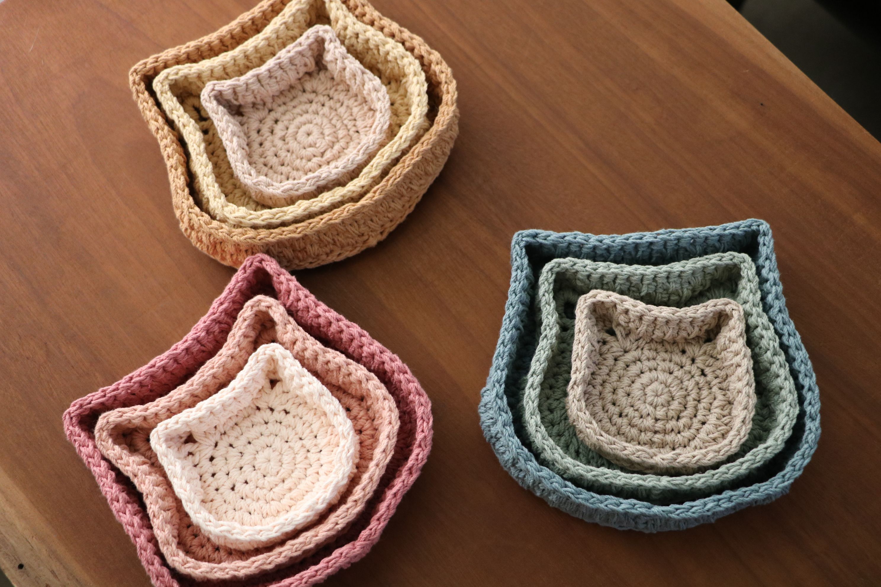 漸層色貓咪置物盤組